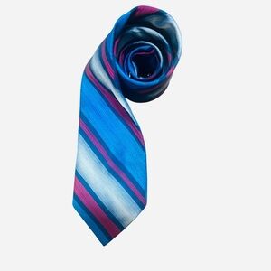 Wembley Vibrant Blue and Pink Striped Tie